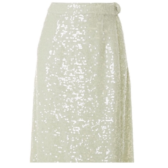 Lapointe Sequin Mint Belted Skirt - Picture 2 of 2